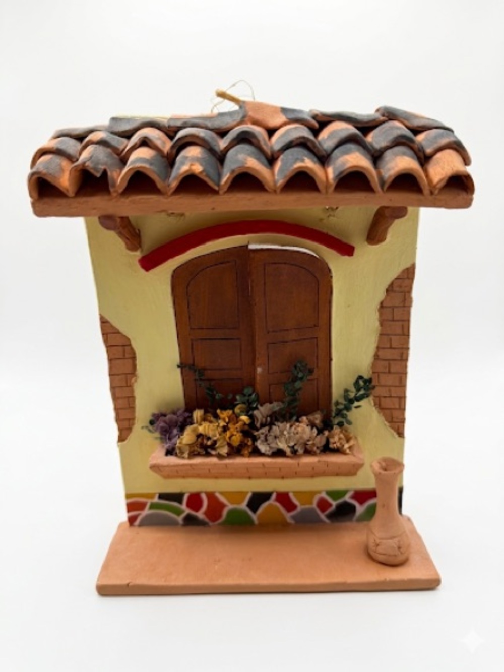 Handcrafted Yellow & Brown Mediterranean Window Wall Decor